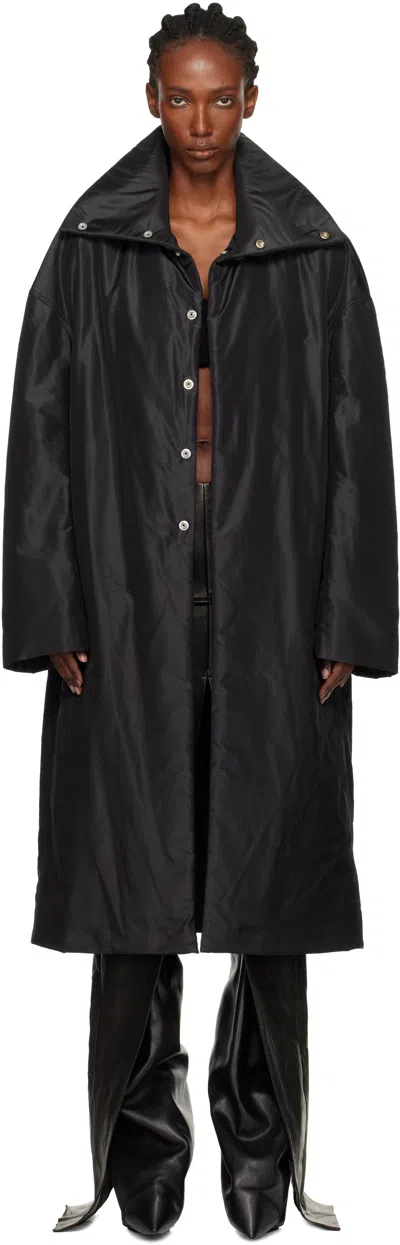 Rick Owens Black Concordians Dracucollar Mac Coat