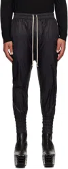 Rick Owens Black Concordians Drawstring Cuffed Trousers In Black