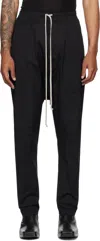 Rick Owens Black Porterville Drawstring Cropped Trousers