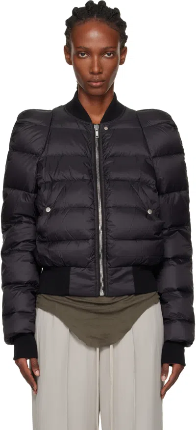 RICK OWENS BLACK CONCORDIANS DUVET FLIGHT DOWN JACKET