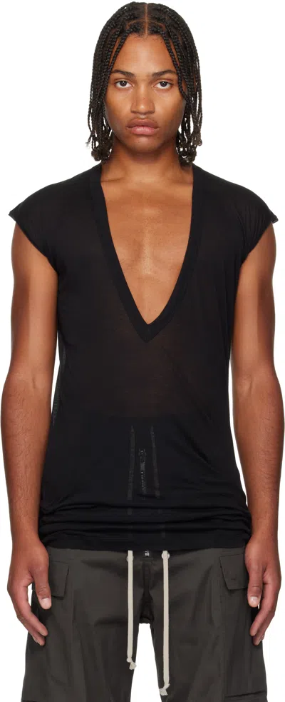 Rick Owens Deep V-neck Cotton Jersey Top In Multi
