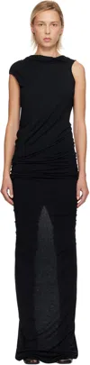 Rick Owens Black Concordians Eva Maxi Dress In Black