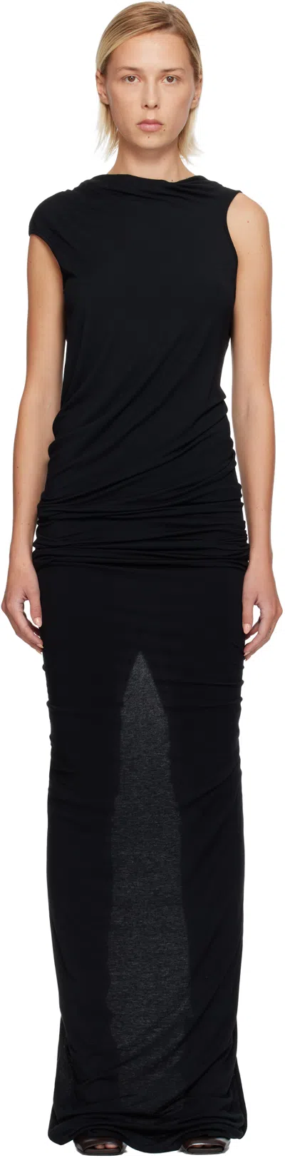 Rick Owens Black Concordians Eva Maxi Dress