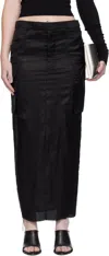 Rick Owens Black Concordians Firbanks Midi Skirt In Black