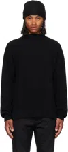 Rick Owens Black Concordians Fisherman Round Neck Sweater In Black