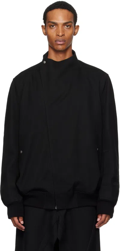 Rick Owens High-neck Asymmetrical Jacket In Black