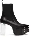 Rick Owens Black Concordians Grilled Kiss 45 Chelsea Boots