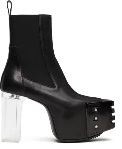 Rick Owens Black Concordians Grilled Kiss 45 Chelsea Boots
