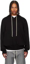 Rick Owens Black Concordians Heavy Jersey Hoodie In Black