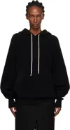 Rick Owens Black Concordians Hun Hoodie In Black