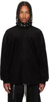 Rick Owens Black Concordians Jumbo Faun Shirt In Black