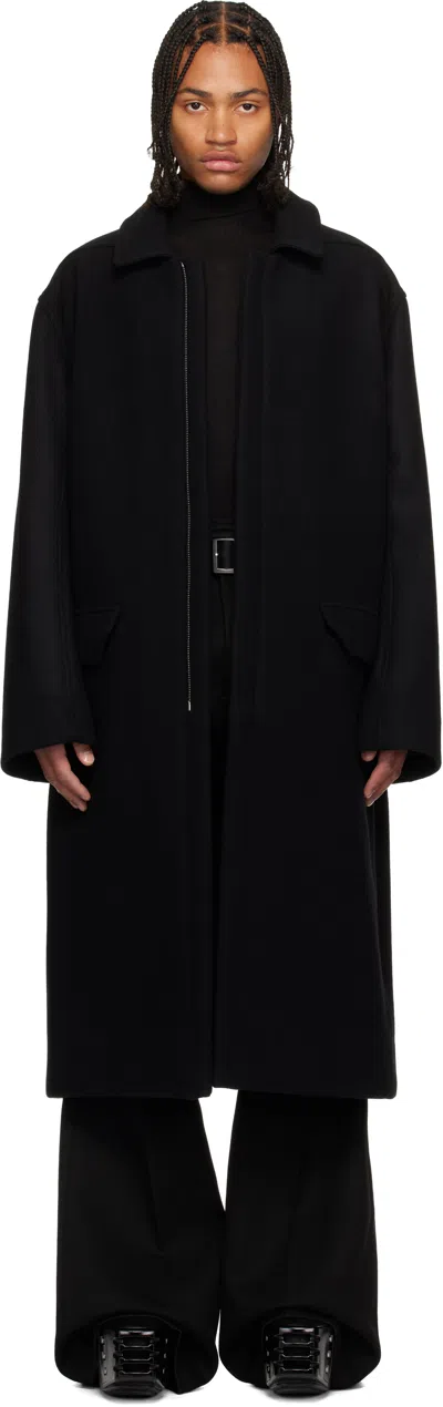 Rick Owens Black Concordians Jumbo Mac Coat