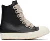 Rick Owens Ssense Exclusive Black Kembra Pfahler Edition Jumbo Lace Sneakers In Animal Print
