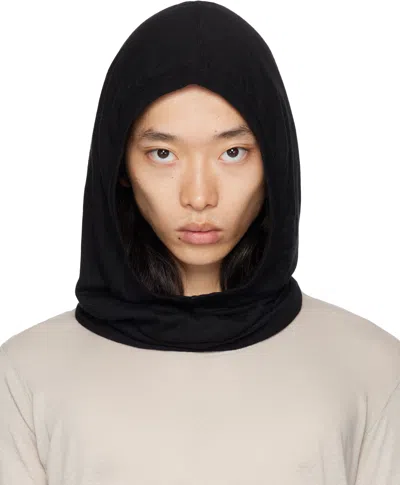 Rick Owens Black Concordians Knit Hood In Brown
