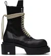 Rick Owens Black Concordians Lace-up Bogun Boots In Black