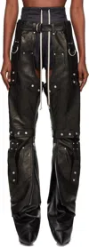 Rick Owens Black Concordians Leo Prothmann Edition Chaps Leather Trousers In Black