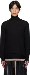 Rick Owens Black Concordians Level Turtle Sweater In Black