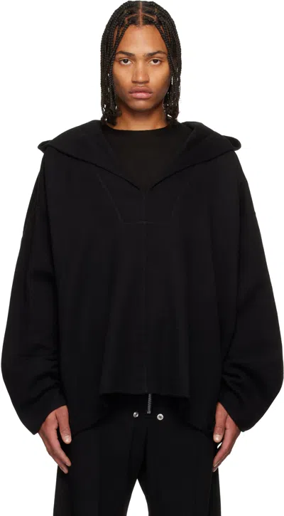 Rick Owens Black Concordians Ls Hip Kaftan Coat