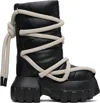 Rick Owens Quilted Padded Leather Lace-up Boots In Black
