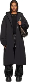 Rick Owens Black Concordians Mac Big Shoulders Coat In Black