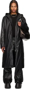 Rick Owens Black Concordians Mac Coat In Black