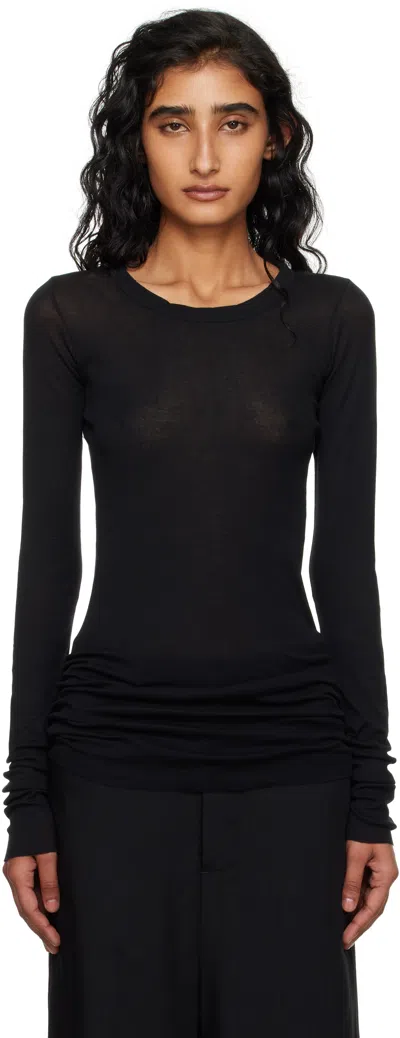 Rick Owens Black Concordians Mini Rib Ls T-shirt