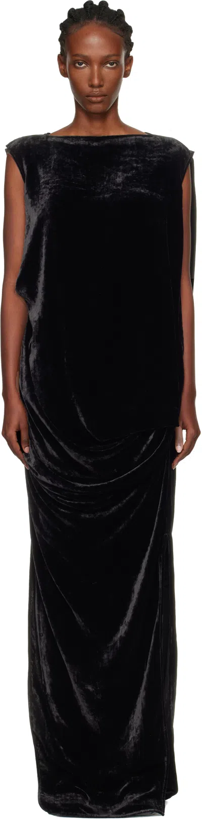 Rick Owens Black Concordians Nouveau Maxi Dress