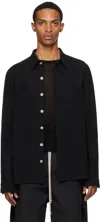 Rick Owens Leather Outershirt With Pockets And Collar