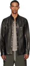 Rick Owens Black Concordians Outershirt Leather Jacket