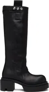 Rick Owens Black Concordians Pull On Mega Tractor Boots