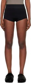 Rick Owens Black Concordians Rib Briefs In Animal Print