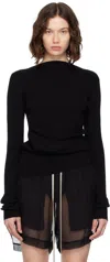 Rick Owens Black Concordians Ribbed Knit Babel Sweater