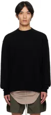 Rick Owens Black Concordians Round Neck Sweater In Black