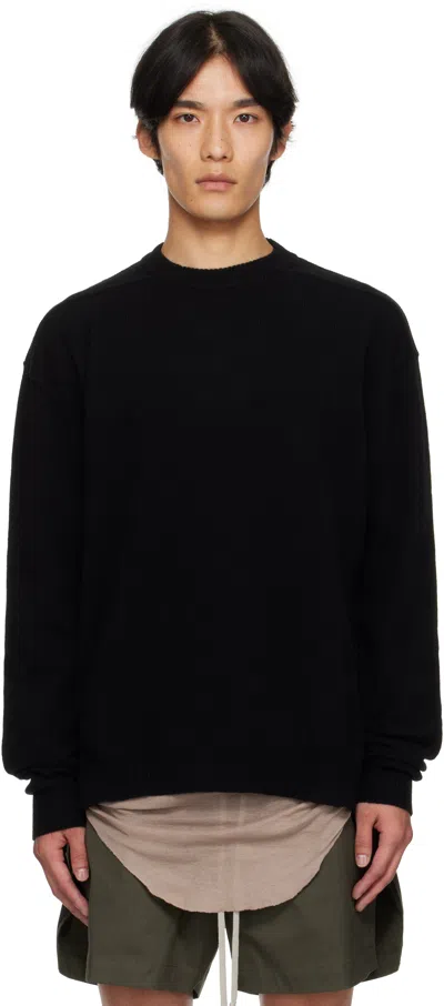 Rick Owens Black Concordians Round Neck Sweater