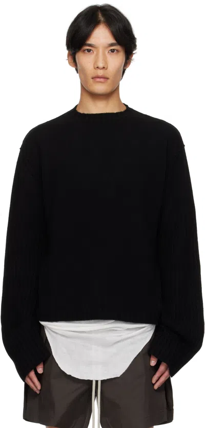 Rick Owens Black Concordians Round Neck Sweater