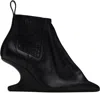 Rick Owens Sculpted Heel Ankle Boots With Elastic Panels In Black