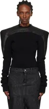 Rick Owens Black Concordians Runway Girdered Reversible Sweater In Black