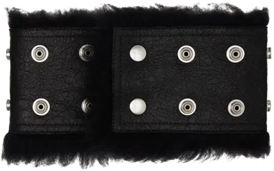 Rick Owens Black Concordians Shearling Neck Band