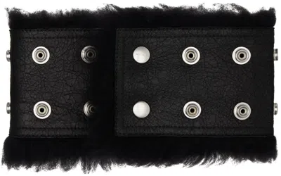 Rick Owens Black Concordians Shearling Neck Band