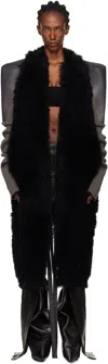Rick Owens Black Concordians Sl Cyclops Reversible Shearling Coat In Black