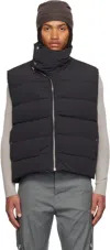 Rick Owens Black Concordians Sl Flight Down Vest In Black