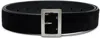 Rick Owens Calf-hair Square-buckle Belt In Black
