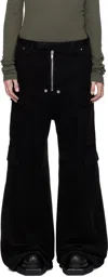 Rick Owens Black Concordians Tailored Cargobelas Cargo Pants In Black