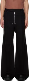 Rick Owens Black Concordians Tailored Wide Belas Trousers In Black