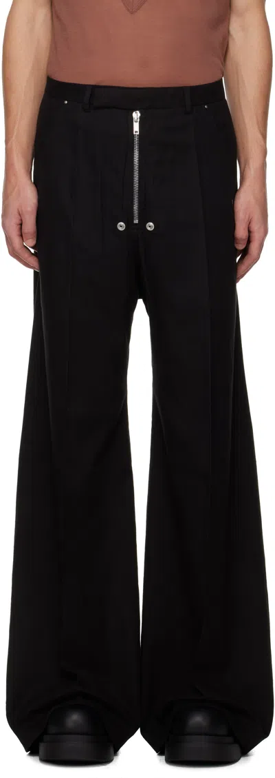 RICK OWENS BLACK CONCORDIANS TAILORED WIDE BELA TROUSERS