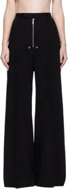 Rick Owens Black Concordians Tailored Wide Belas Trousers In Black