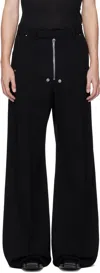 Rick Owens Black Concordians Tailored Wide Belas Trousers In Black