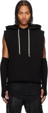 Rick Owens Concordians Runway Hooded Tank Top In Black