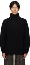 Rick Owens Black Concordians Turtle Neck Sweater In Black
