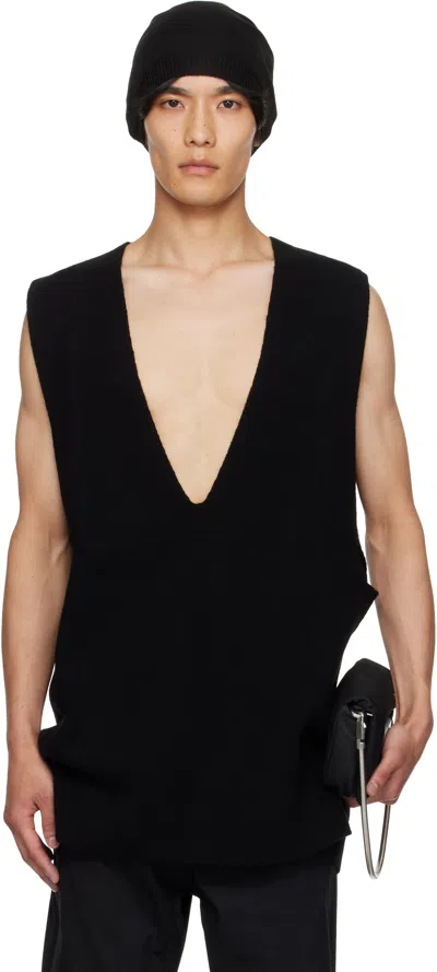 Rick Owens Black Concordians V Tank Sweater Vest